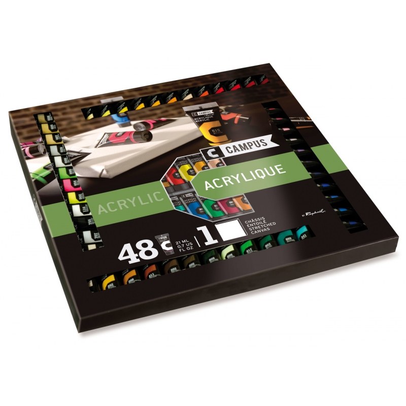 CAMPUS Acrylic Cardboard Set 48x21ml+Canvas