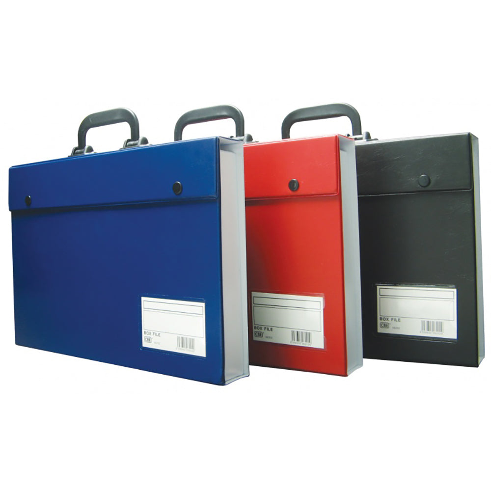 CBE Box File 06202 FC-PVC w/Handle 3Cols Black