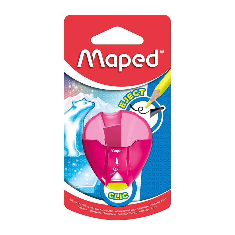 MAPED I-gloo Eject Pencil Sharpener 1 Hole Pink