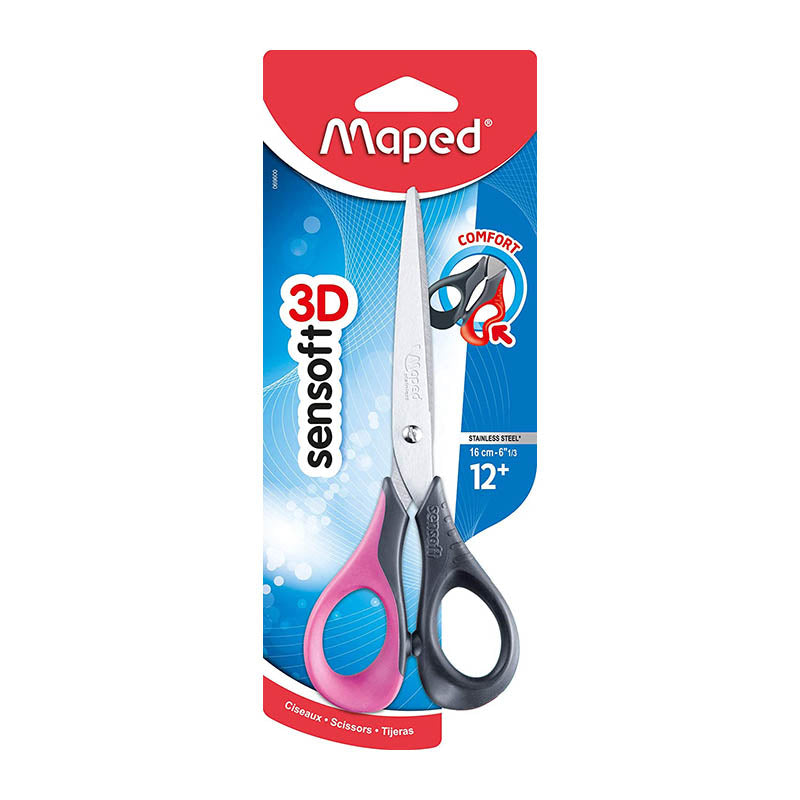 MAPED Sensoft 3D Scissors 16cm Pink/Grey