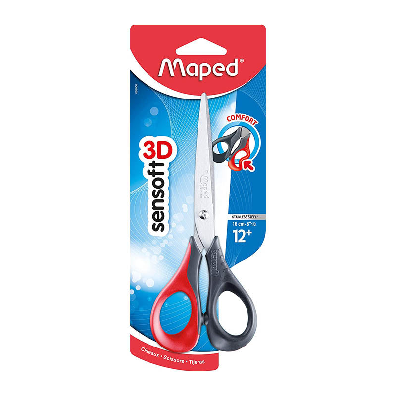 MAPED Sensoft 3D Scissors 16cm Red/Grey