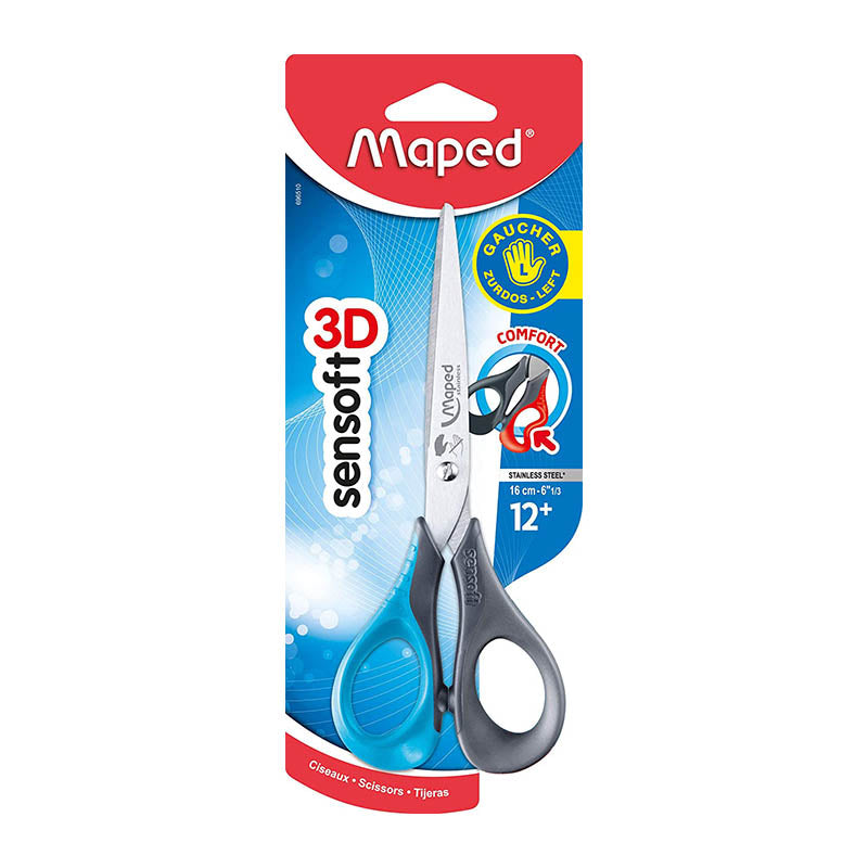 MAPED Sensoft LH 3D Scissors 16cm Blue/Black