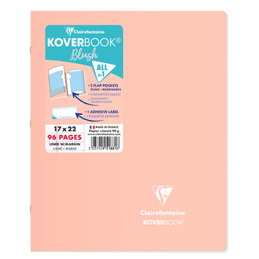 CLAIREFONTAINE Koverbook Blush Stapled 17x22cm Ruled Coral Default Title