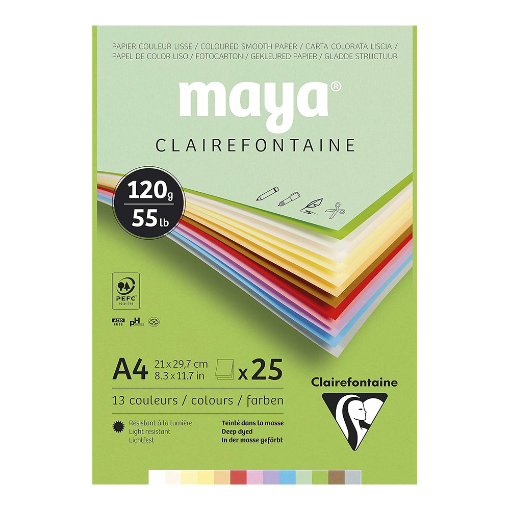 CLAIREFONTAINE Maya Pad A4 120gsm 25s Assorted Pastel