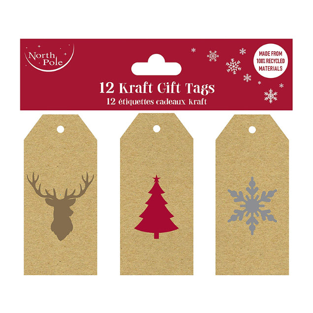 CLAIREFONTAINE Kraft Gift Tags 12s Christmas Default Title