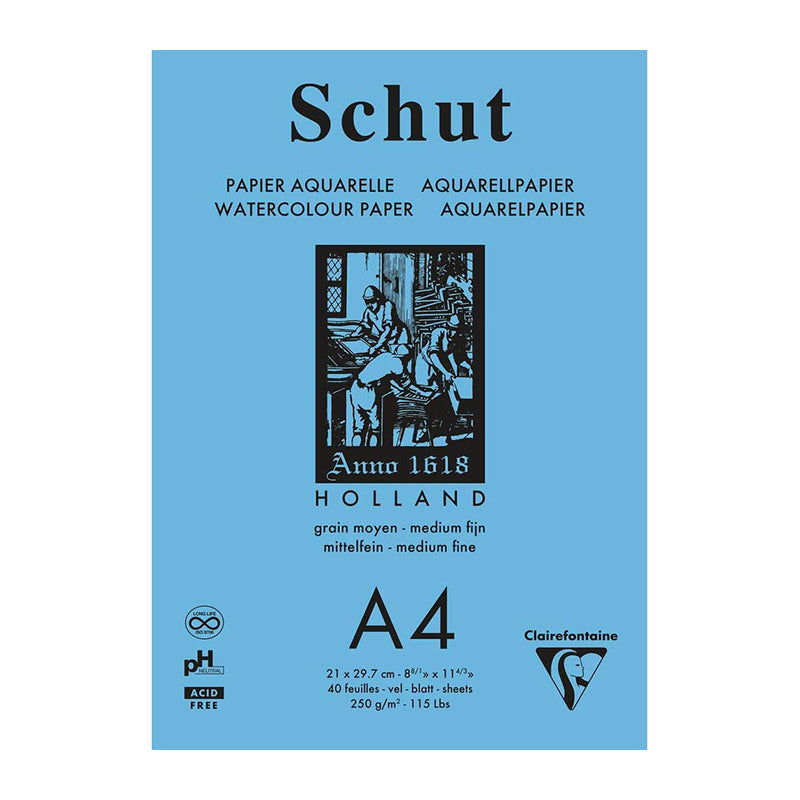 CLAIREFONTAINE Schut Petit Grain Pad A4 250g White Default Title