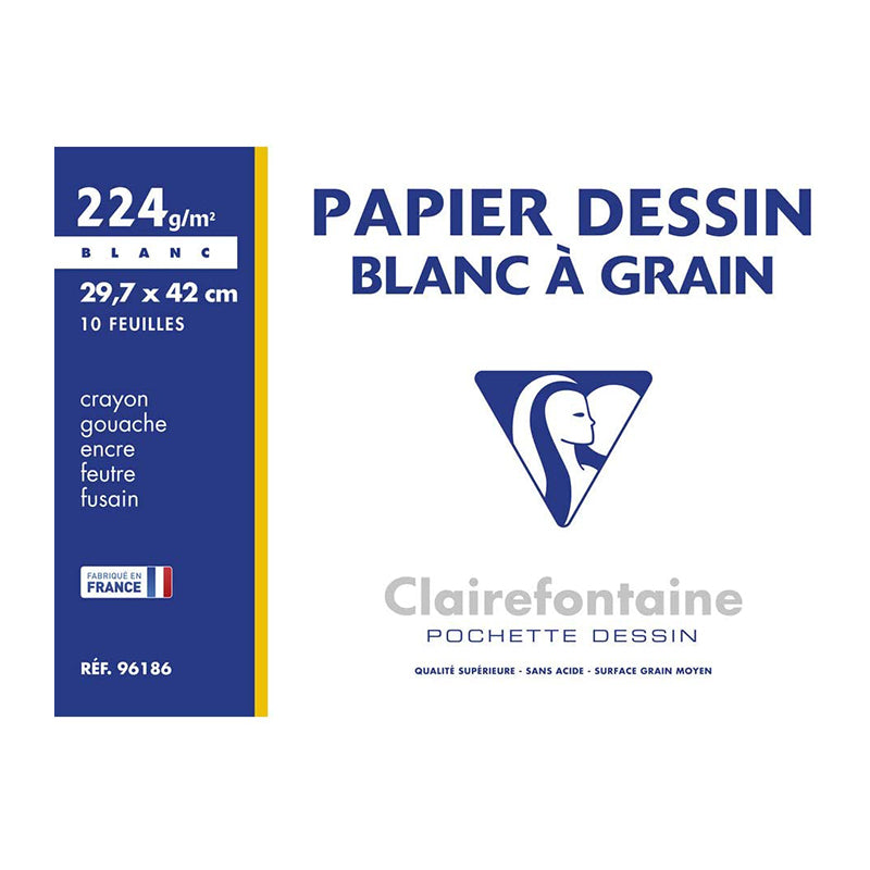 CLAIREFONTAINE White Grained Drawing Paper A3 224g 10s Default Title
