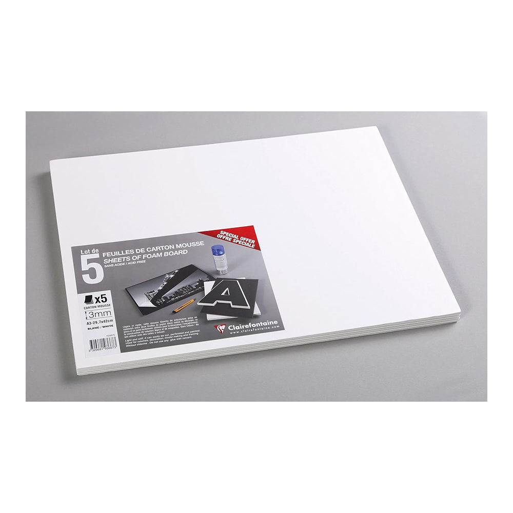 CLAIREFONTAINE Foam Board 3mm A3 White 5s