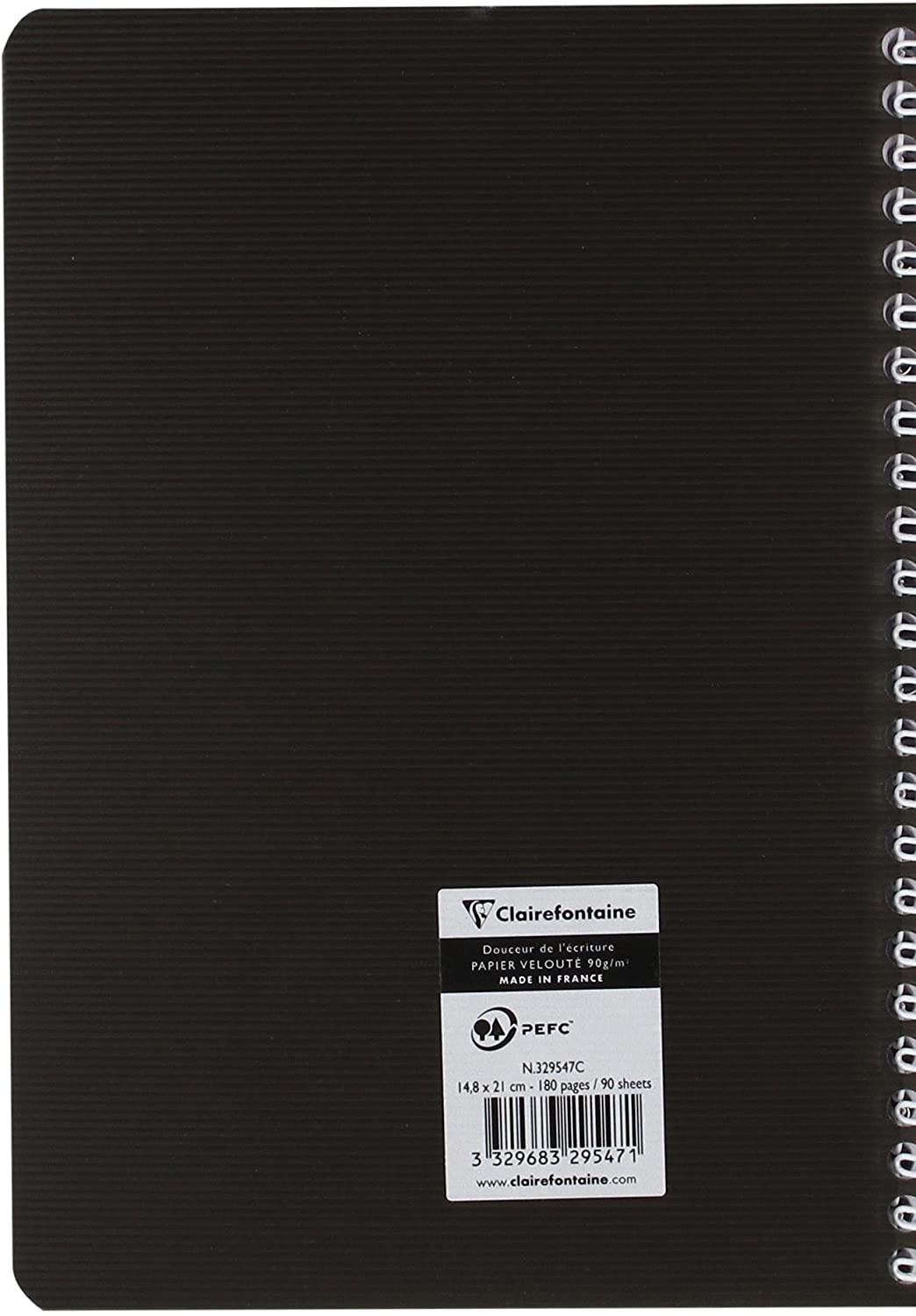 CLAIREFONTAINE Linicolor Intensive Wirebound Notebook A5 90s Lined Black