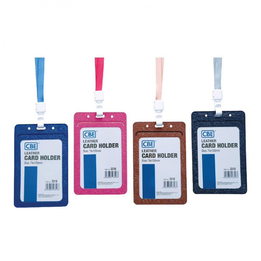 CBE Leather Card Holder 3318+Lanyard V White