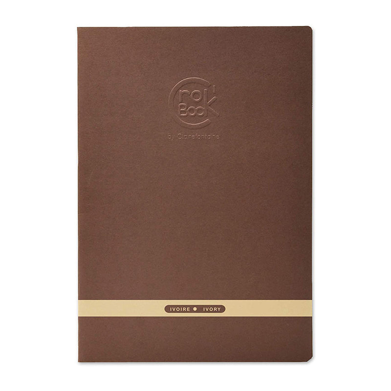 CLAIREFONTAINE Crok'Book Stapled A4 Portrait 90gsm Ivory-Dark Brown Default Title