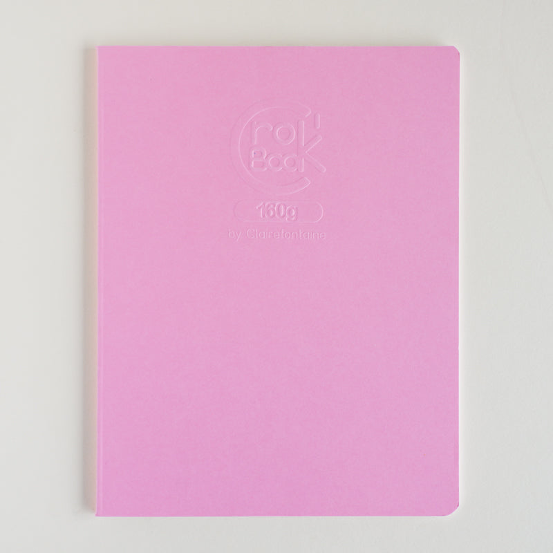 CLAIREFONTAINE Crok'Book Stapled 17x22cm 160gsm-Pale Pink