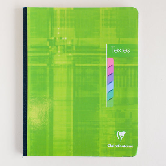 CLAIREFONTAINE Clothbound Homework Book 72p 17x22cm Clear Green