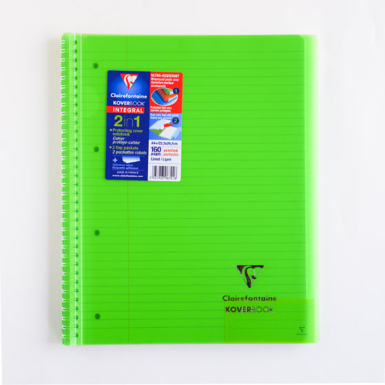 CLAIREFONTAINE Koverbook PP WB Notebook A4+ 225x297mm Lined Clear Green Default Title
