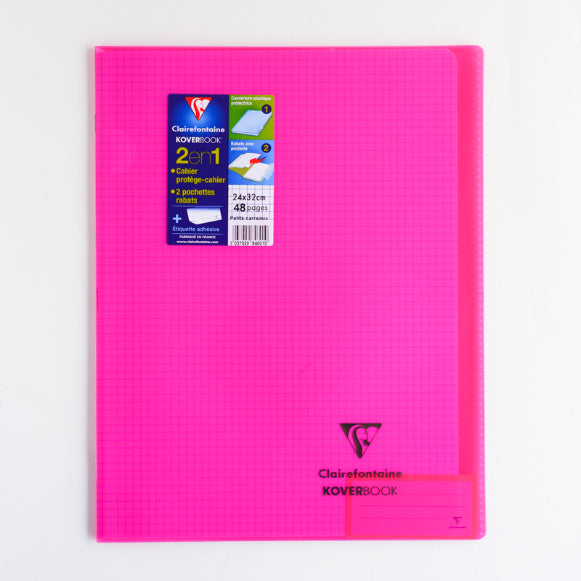 CLAIREFONTAINE Koverbook Trans. PP 24x32cm 48p 5x5 Sq Pink Default Title