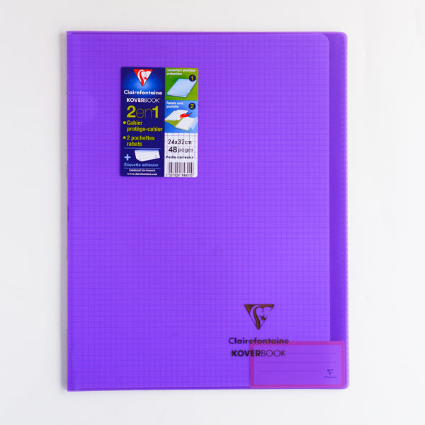 CLAIREFONTAINE Koverbook Trans. PP 24x32cm 48p 5x5 Sq Lilac Default Title