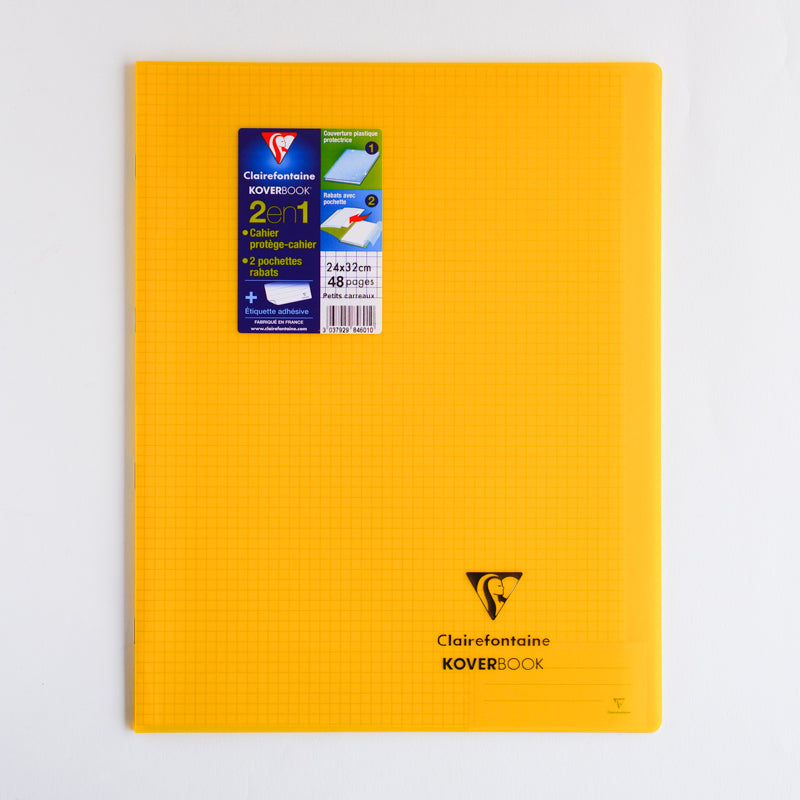 CLAIREFONTAINE Koverbook Trans. PP 24x32cm 48p 5x5 Sq Yellow Default Title