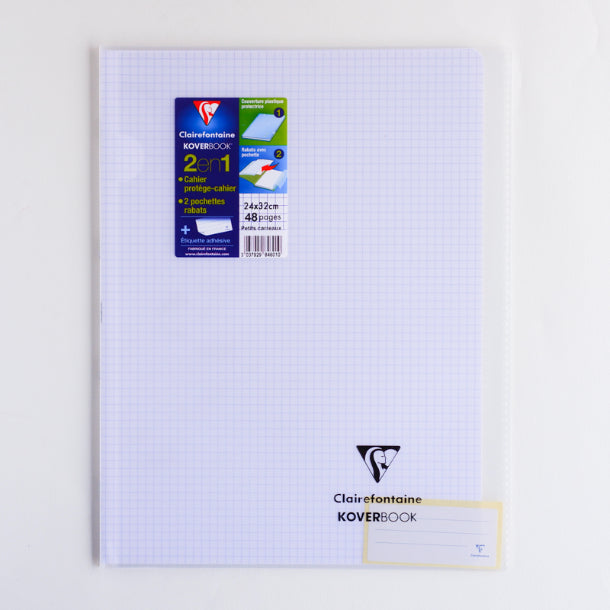 CLAIREFONTAINE Koverbook Trans. PP 24x32cm 48p 5x5 Sq White Default Title