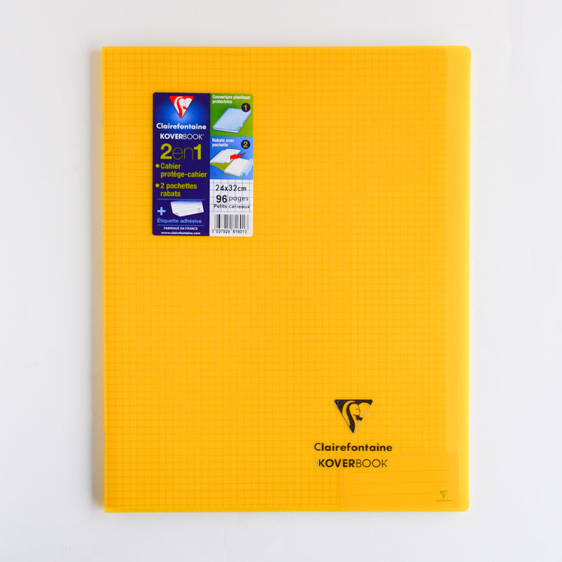 CLAIREFONTAINE Koverbook Trans. PP 24x32cm 96p 5x5 Sq Yellow Default Title