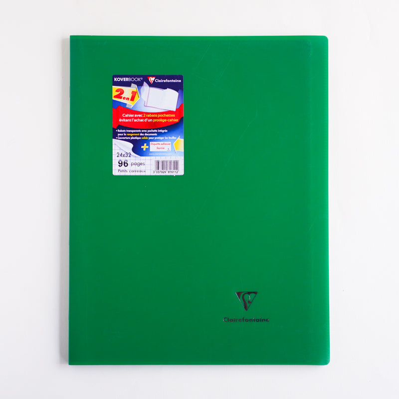 CLAIREFONTAINE Koverbook Opaque PP 24x32cm 96p 5x5 Sq Green Default Title