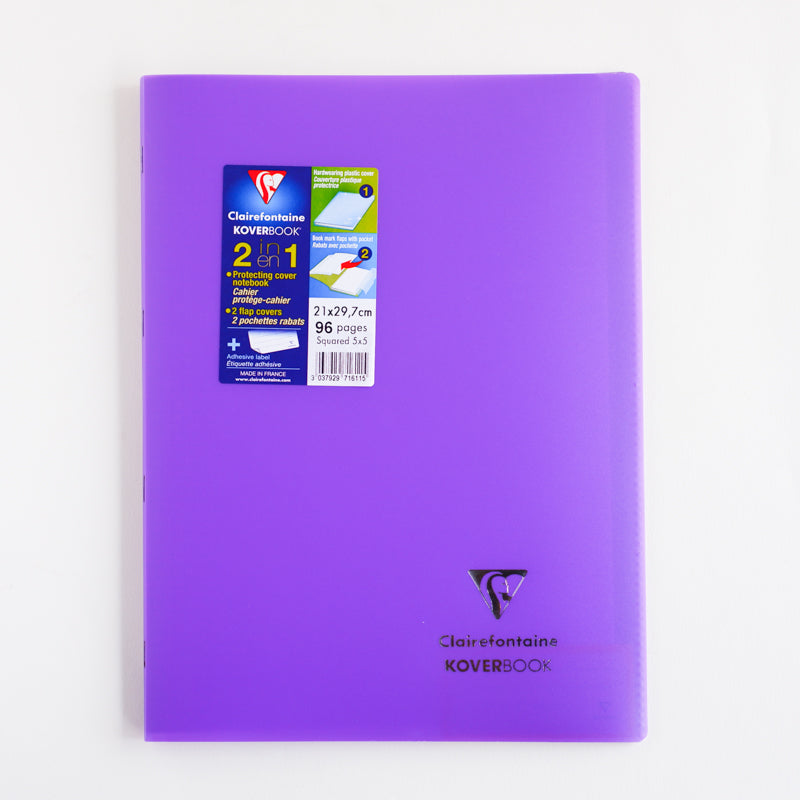 CLAIREFONTAINE Koverbook Opaque PP A4 96p 5x5 Sq Lilac Default Title