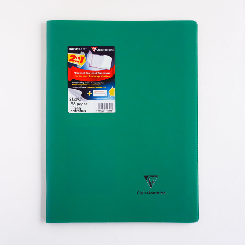 CLAIREFONTAINE Koverbook Opaque PP A4 96p 5x5 Sq Green Default Title
