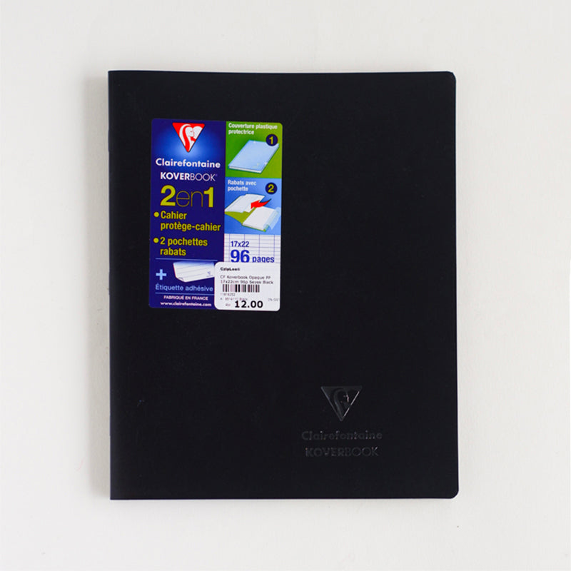 CLAIREFONTAINE Koverbook Opaque PP 17x22cm 96p Seyes Black Default Title