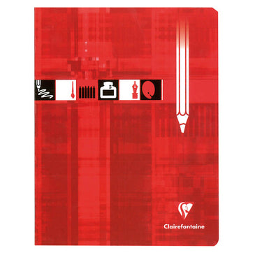 CLAIREFONTAINE Stapled Drawing Book 17x22cm 16s Plain Red Default Title