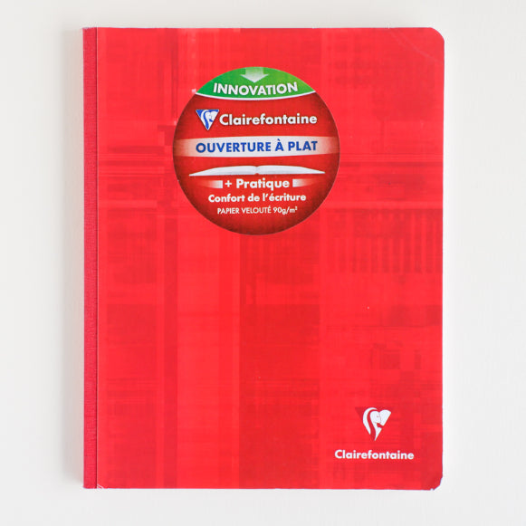 CLAIREFONTAINE Cloth Bound Notebook 17x22cm 72p Seyes Red