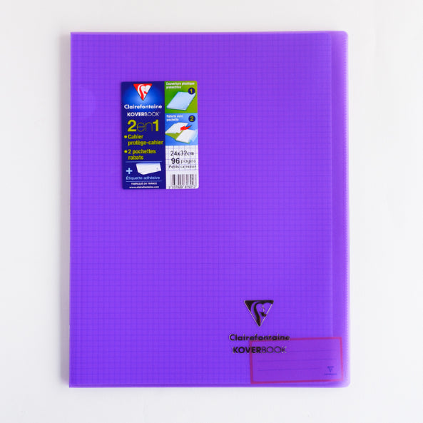 CLAIREFONTAINE Koverbook Trans. PP 24x32cm 96p 5x5 Sq Lilac Default Title