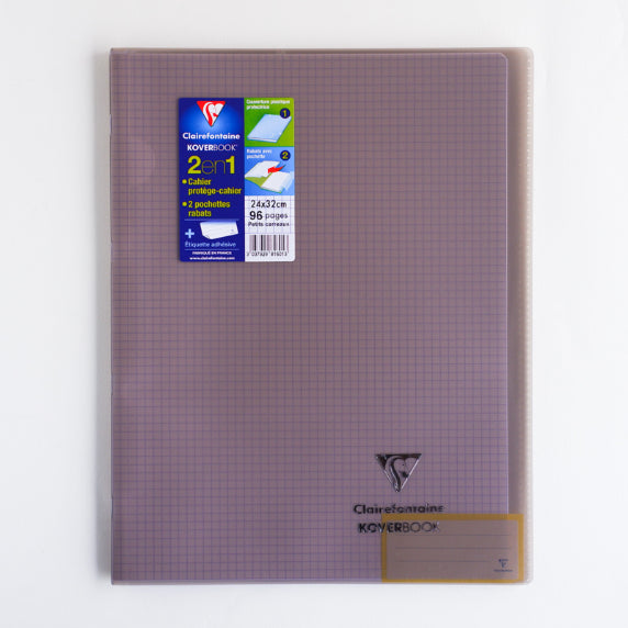 CLAIREFONTAINE Koverbook Trans. PP 24x32cm 96p 5x5 Sq Clear Black Default Title