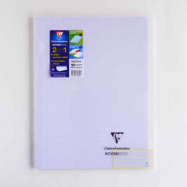 CLAIREFONTAINE Koverbook Trans. PP 24x32cm 96p 5x5 Sq White Default Title