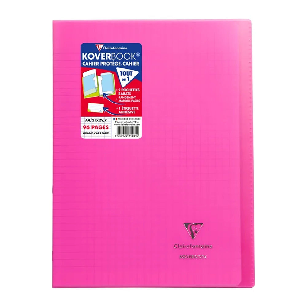 CLAIREFONTAINE Koverbook Transparent PP 21x29.7cm 96p Seyes Pink