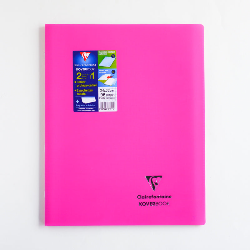 CLAIREFONTAINE Koverbook Opaque PP 24x32cm 96p 5x5 Sq Pink Default Title