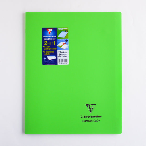CLAIREFONTAINE Koverbook Opaque PP 24x32cm 96p 5x5 Sq Clear Green Default Title