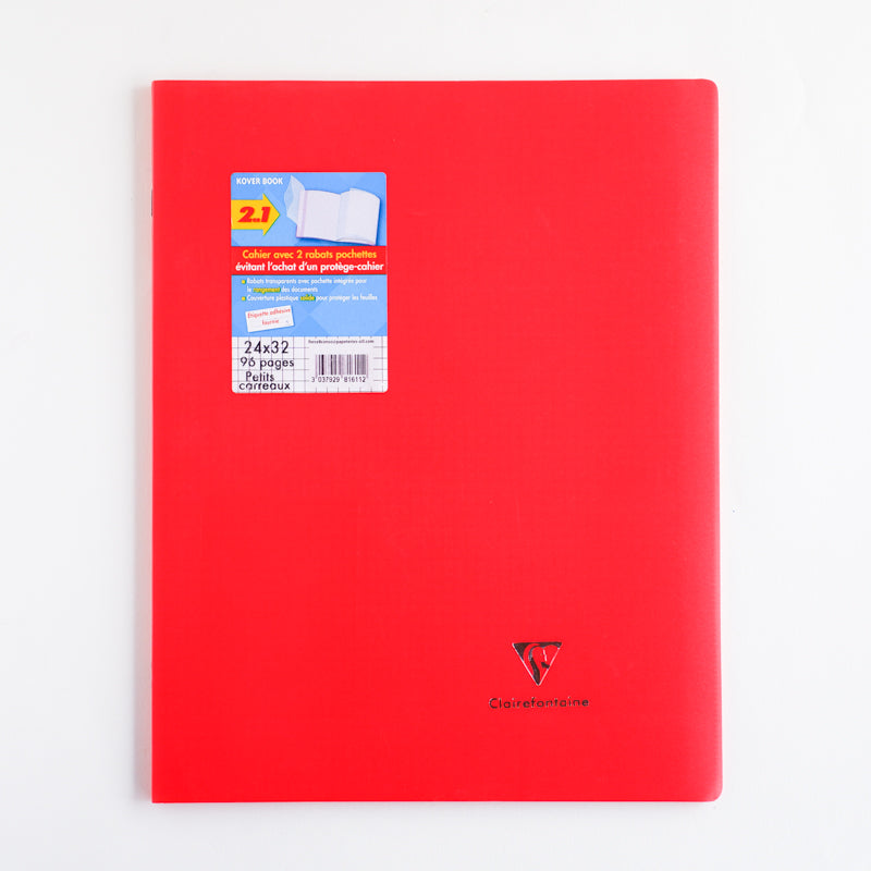 CLAIREFONTAINE Koverbook Opaque PP 24x32cm 96p 5x5 Sq Red Default Title