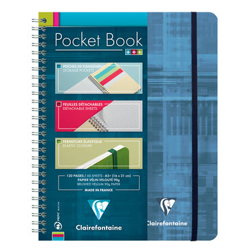 CLAIREFONTAINE Pocket Book 16x21cm 60s Lined Blue Default Title