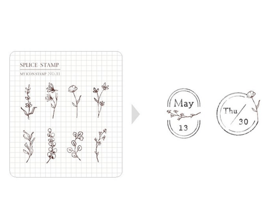 MU My Icon Clear Stamp Set No.11 Mini Botanical