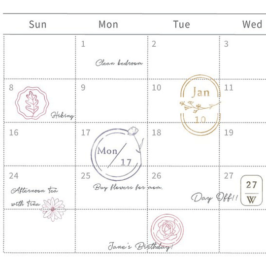 MU My Icon Clear Stamp Set No.11 Mini Botanical