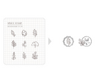 MU My Icon Clear Stamp Set No.10 Mini Leaves