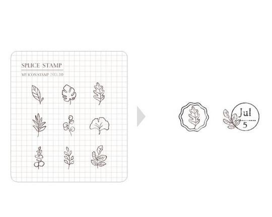 MU My Icon Clear Stamp Set No.10 Mini Leaves