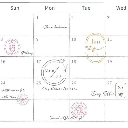 MU My Icon Clear Stamp Set No.10 Mini Leaves