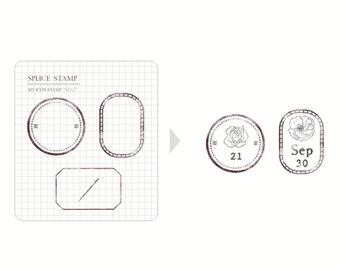 MU My Icon Clear Stamp Set No.07 Frame Series