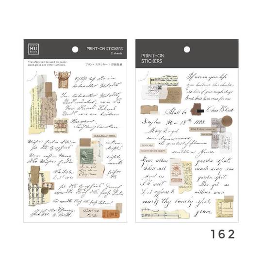 MU Print-On Sticker 2s 162-Vintage Scripts