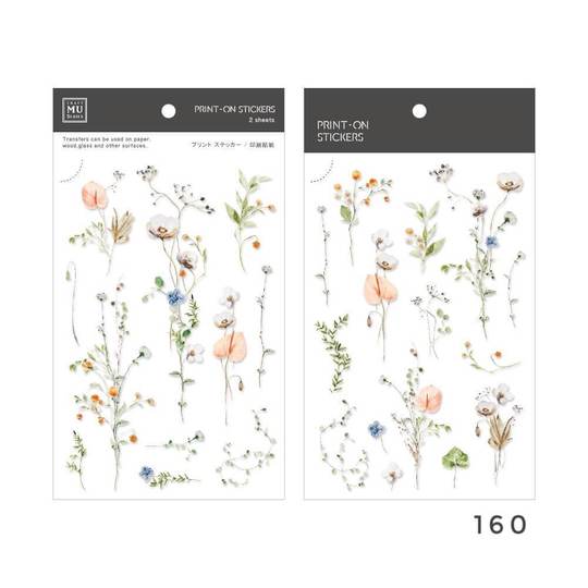 MU Print-On Sticker 2s 160-Floating Flowers