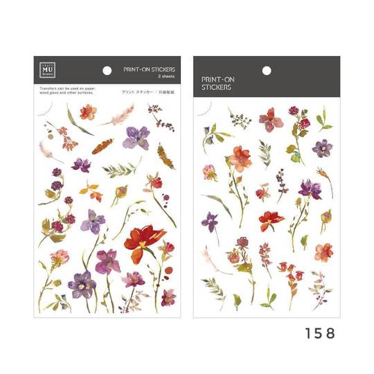 MU Print-On Sticker 2s 158-Sunny & Clear Flower