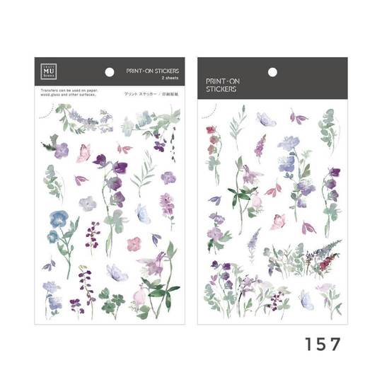 MU Print-On Sticker 2s 157-Blooming Flowers