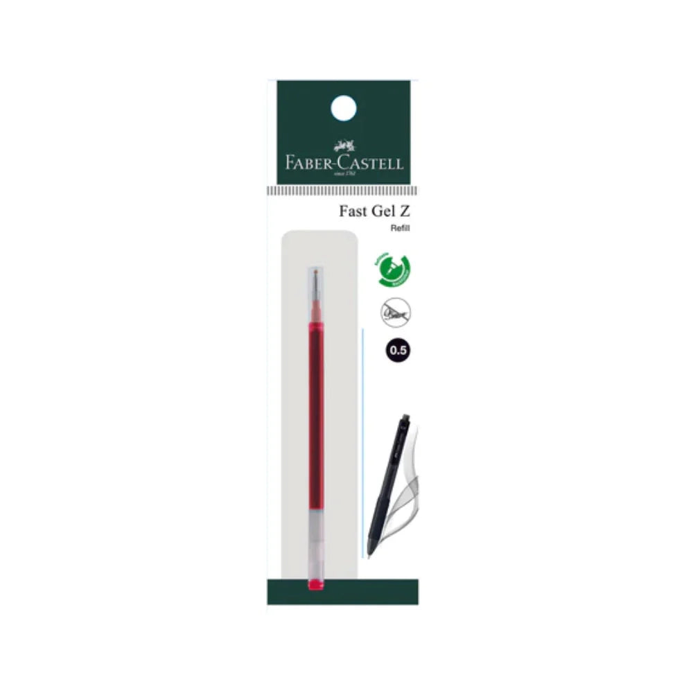 FABER-CASTELL Fast Gel Z 0.5mm Refill-Red 1PB