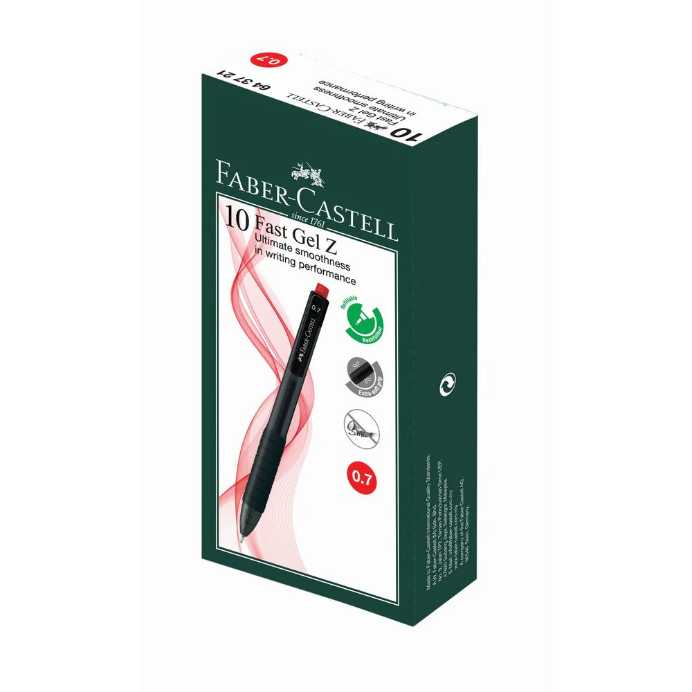 FABER-CASTELL Fast Gel Z 0.7mm Red 10x