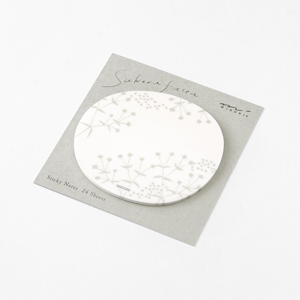 MIDORI Sticky Notes Trans. Small Flowers White